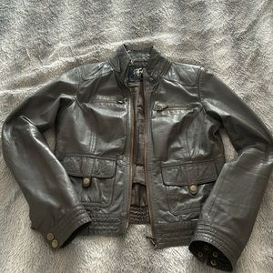 Women’s leather moto jacket